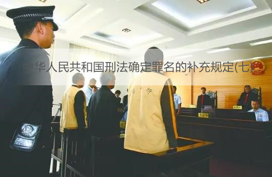 中华人民共和国刑法确定罪名的补充规定(七)