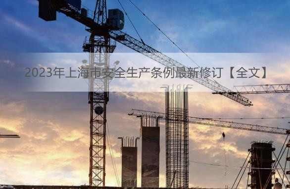 2023年上海市安全生产条例最新修订【全文】