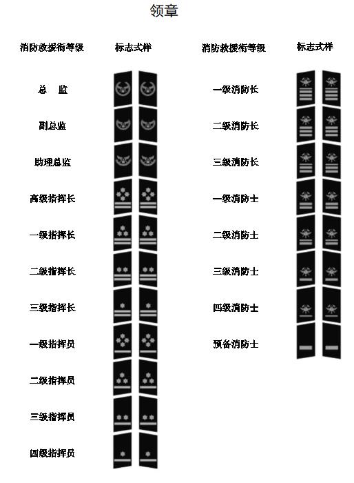 中华人民共和国消防救援衔标志式样和佩带办法