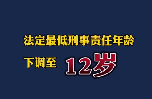 2024年刑事责任能力年龄下调了吗
